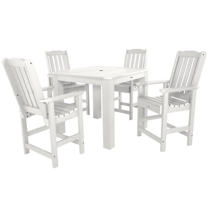 Lehigh 5-piece Outdoor Counter Height Dining Set - 42" x 42" Table - White