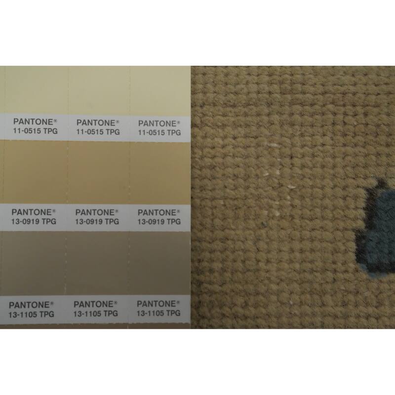 Hand Knotted Oriental 100% Wool Carpet Traditional Floral Beige & Ivories Tabriz Area Rug - 9' 8'' X 6' 5''
