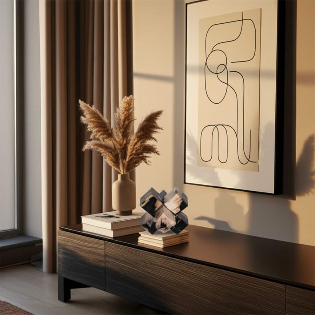 Wood Decorative Object Geometric Design for Home Bedroom Office Decor - 5" x 5" x 5"