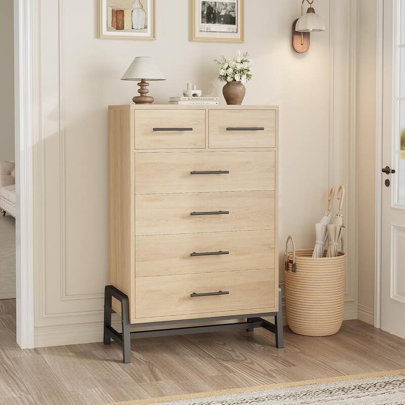 4+2 Drawer Tall Freestanding Dresser for Bedroom