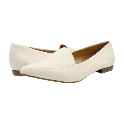 Banana Republic Womens Solid Pointed Toe Comfort Flats, Off-white, 9 B(M) US