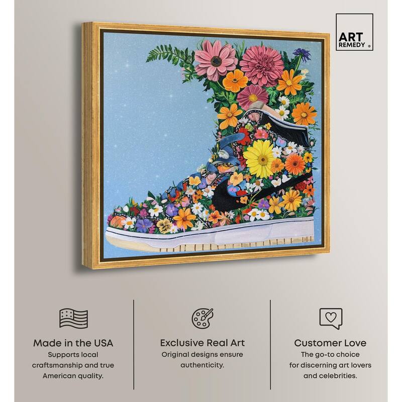 Blooming Floral Sneaker Canvas by Art Remedy
