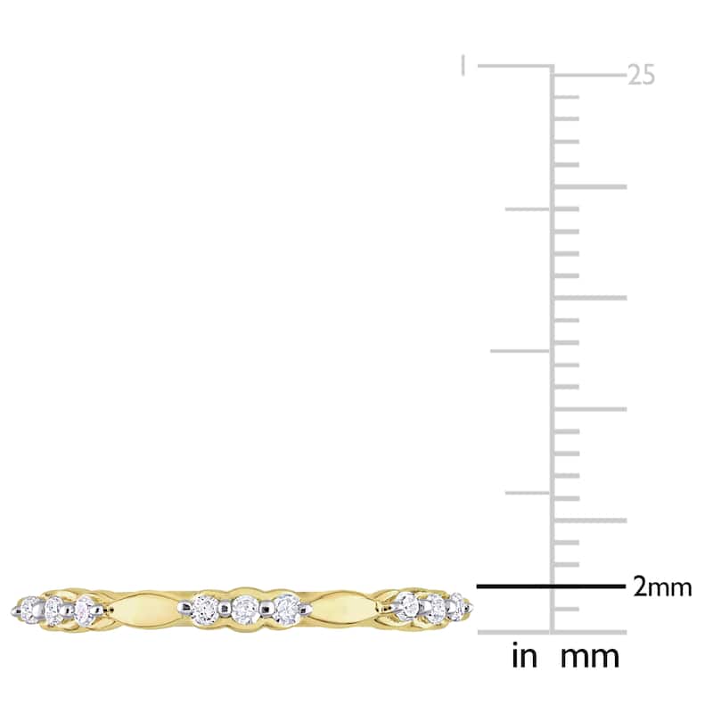 Miadora 1/10ct TDW Diamond Promise Ring in Yellow Silver