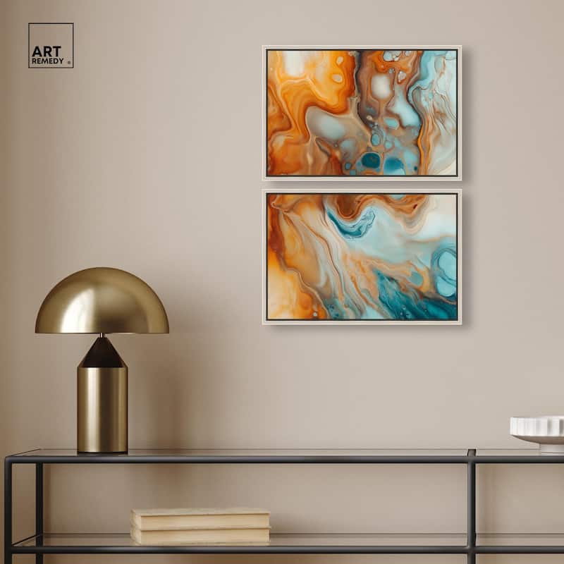 Marbled Flow Canvas Set of 2 by Art Remedy