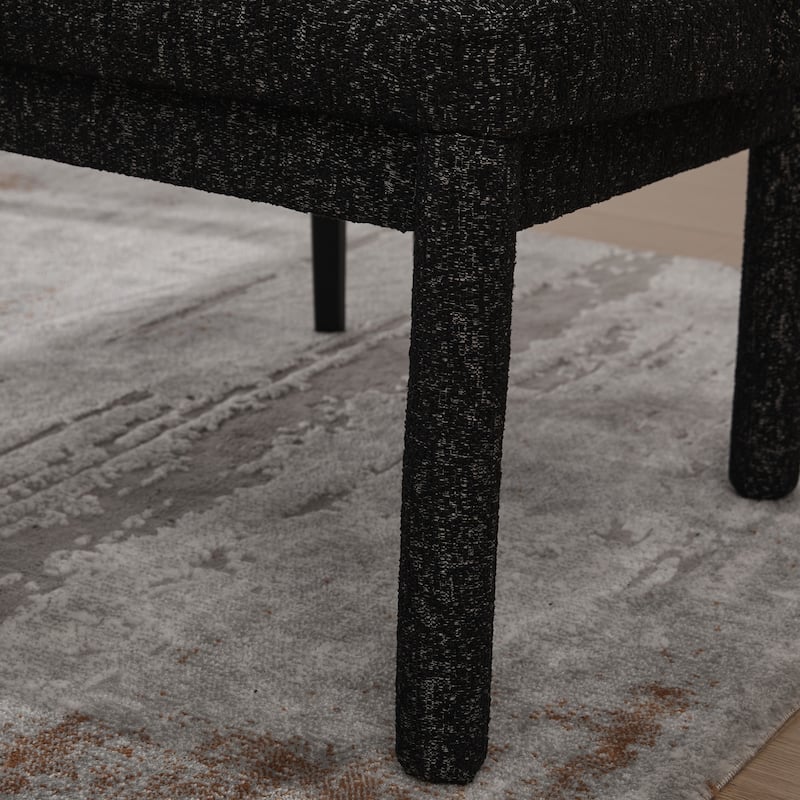 Upholstered Chenille Dining Chairs With Rubberwood Legs,Set of 2