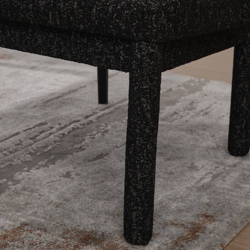 Upholstered Dining Chairs Set, Modern Dining Room Chairs Chenille Side Chairs with Curved Backrest, Armless Living Room Chair