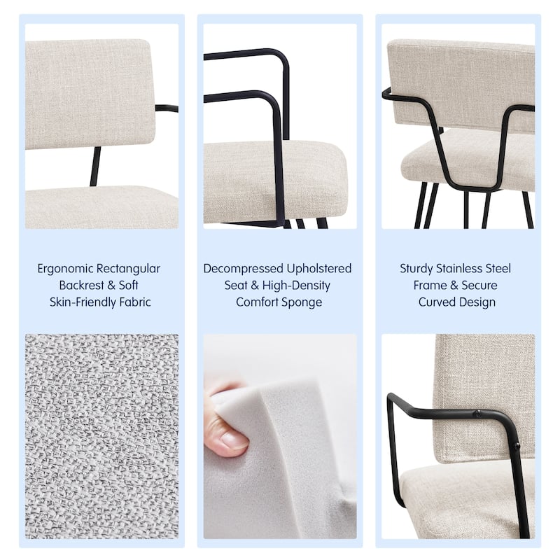 Subrtex(Set of 2) Parsons Upholstered Stainless Steel Frame Dining Chair