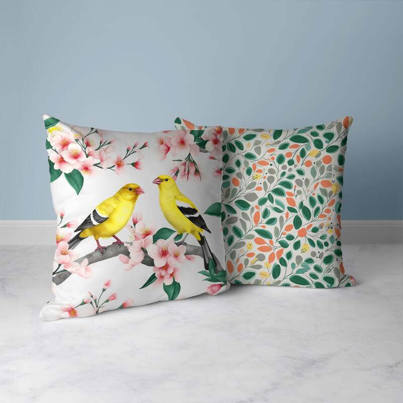 Goldfinch Haven Faux Suede Reversible Throw Pillow White and Pink