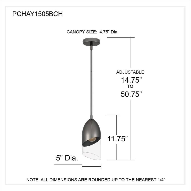 Haynes 1-Light Black Chrome Mini Pendant Light