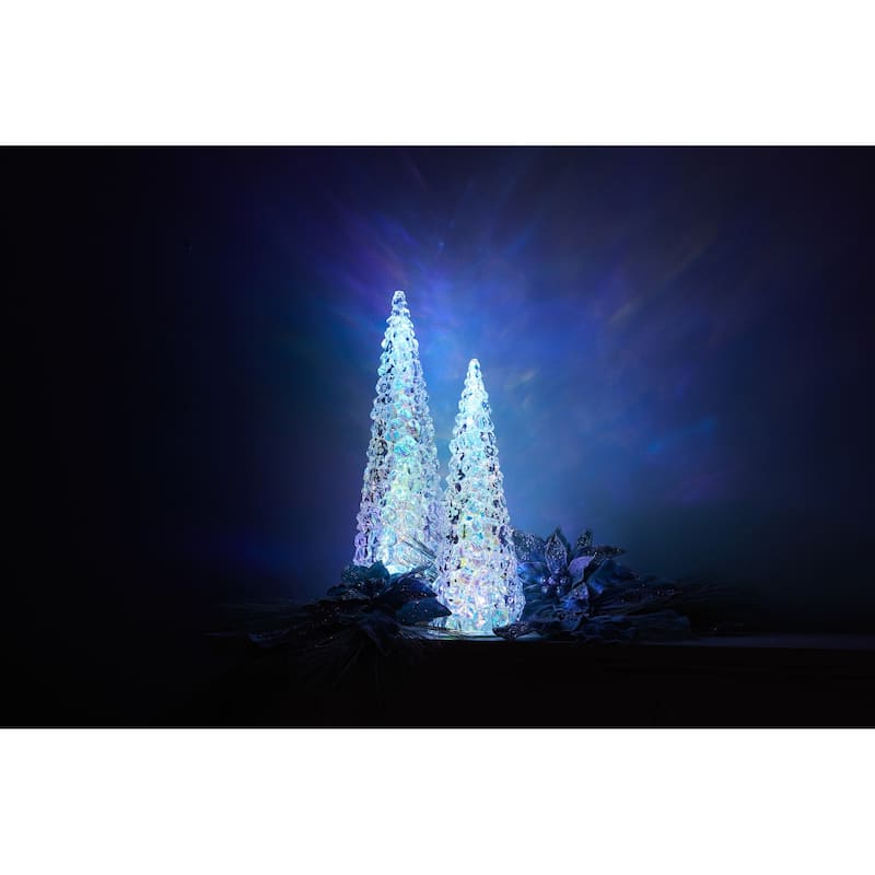 Iridescent LED Pine Tree 17.5"H - N/A