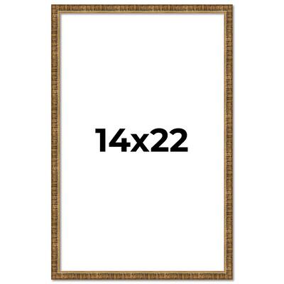 14x22 Frame Gold Kingsley Distressed Solid Wood Picture Frame Width