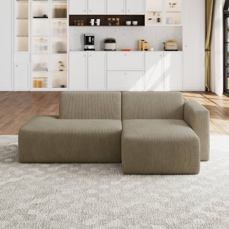 Oversized Corduroy Modular Sectional Fabric Sofa Set