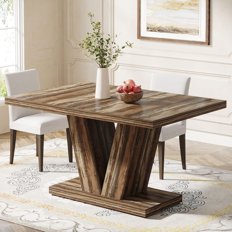 47” Farmhouse Small Rectangle Dining Table for Kitchen Dining Room - Grey&Brown 