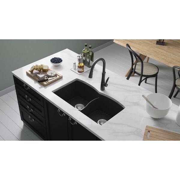 Lavello Granite Composite 31 Undermount Double Bowl Kitchen Sink Orion On Sale Overstock 30997782