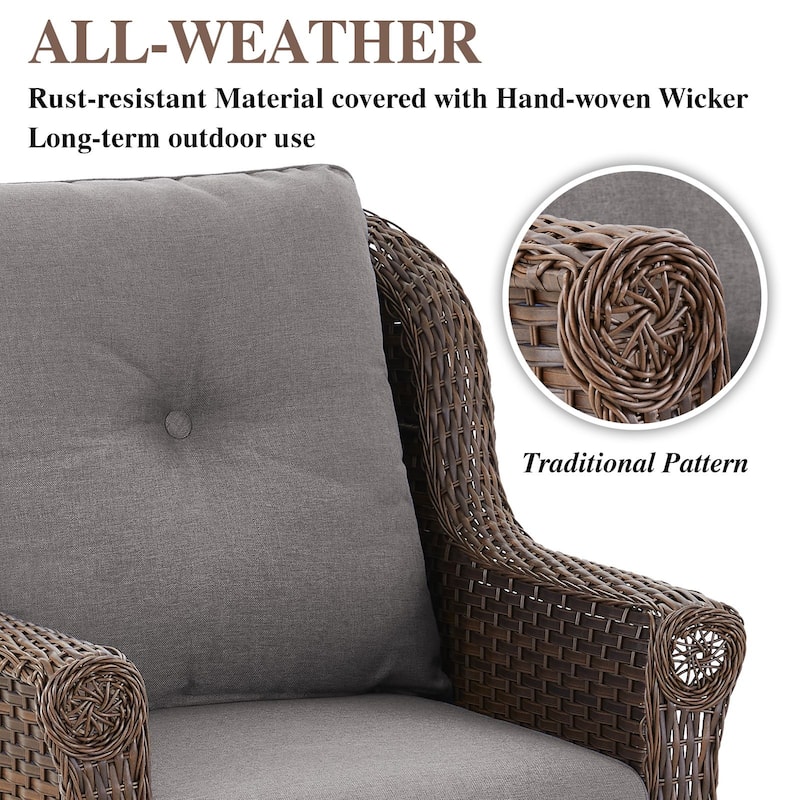 2 Piece Outdoor Arm Chair with Cushion
