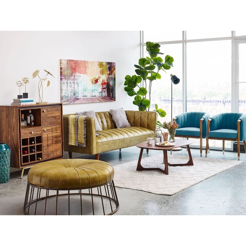 Aurelle Home Gideon Solid Walnut Modern Coffee Table - 42 x 27.5 x 15