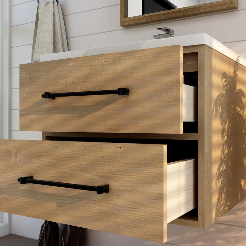 Victoria 24'' Wall-mounted Vanity with Reinforced Acrylic Sink - 23.5