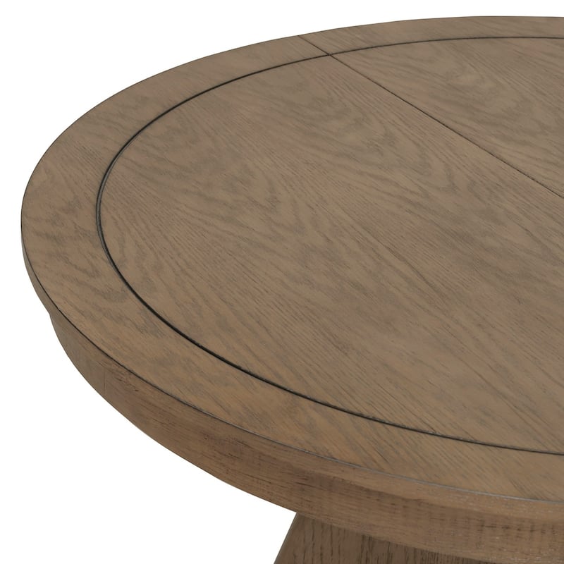 5-Piece Dining Set, 42" Extendable Vintage Dining Table with 4 Upholstered Chairs