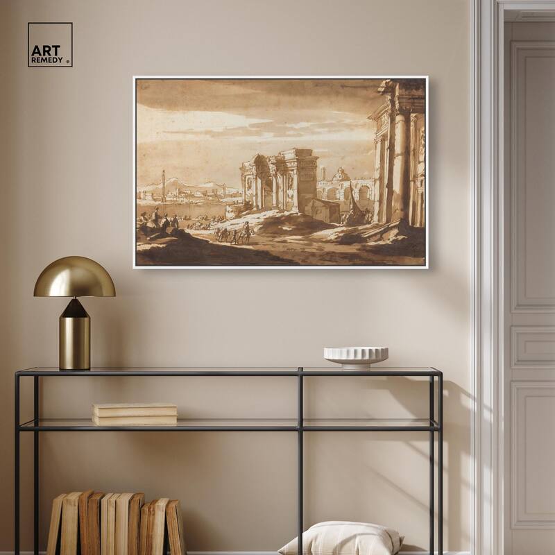 Capriccio View of Roman Ruins Canvas by Art Remedy