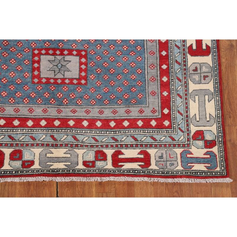 Kazak Oriental Area Rug Handmade Grey Traditional Wool Carpet - 4'11" x 6'9"