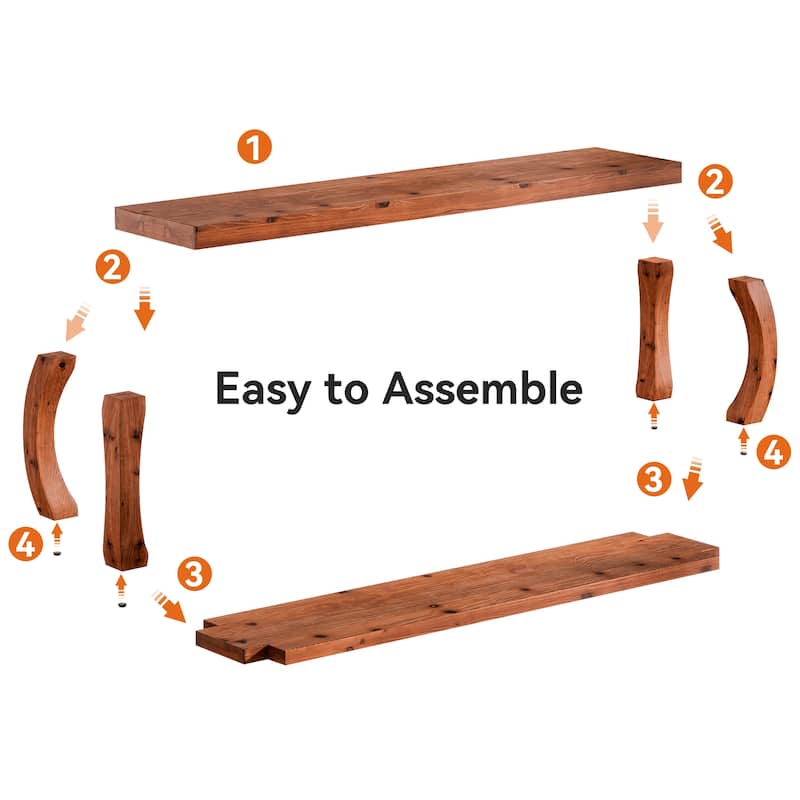 59.06" Solid Wood Bench for Entryway, Living Room