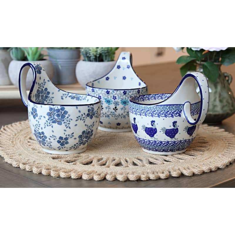 Blue Rose Polish Pottery 845 Ceramika Artystyczna Soup Mug
