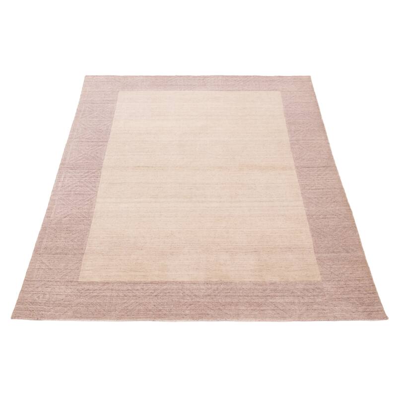 ECARPETGALLERY Hand Loomed Kashkuli Gabbeh Ivory Wool Rug - 5'4 x 7'8
