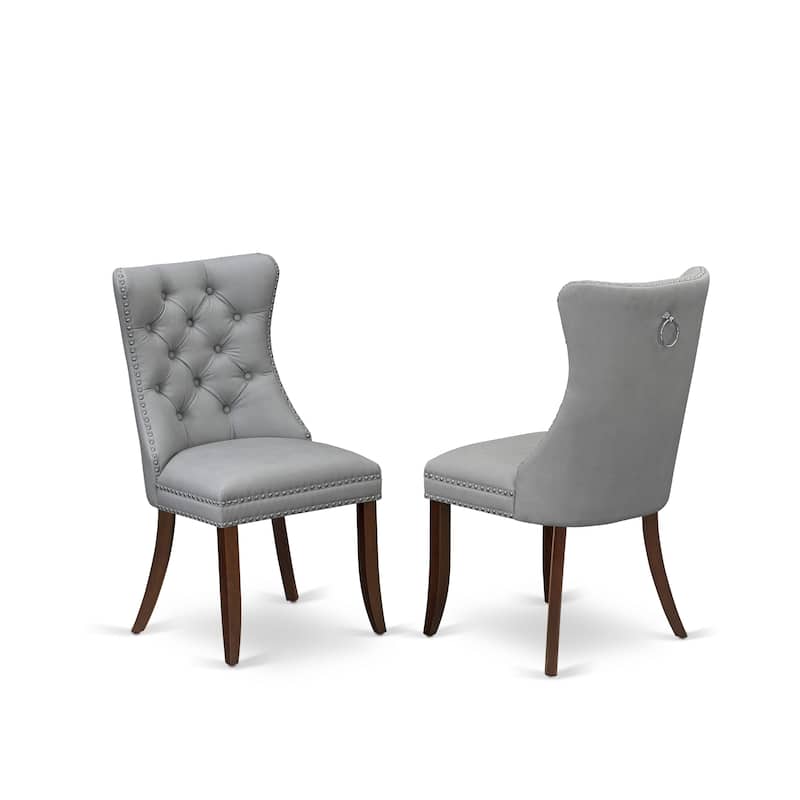 East West Furniture Dining Set Includes a Rectangle Kitchen Table and Upholstered Chairs, Mahogany (Pieces Options)