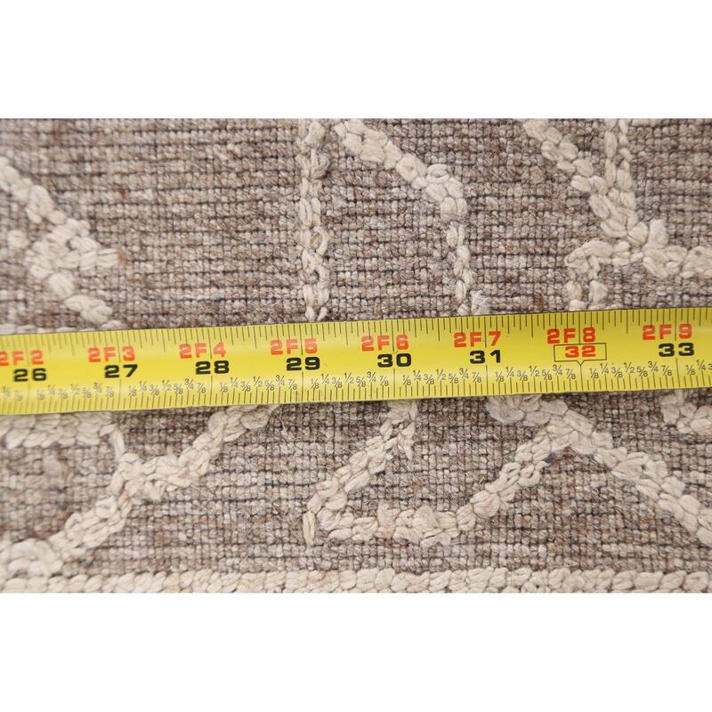 Brown Geometric Modern Gabbeh Oriental Area Rug Wool Hand-knotted - 4'8" x 7'5"