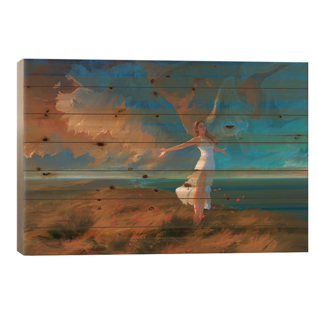 Learning To Fly Print On Wood by Artem Rhads Chebokha - Multi-Color