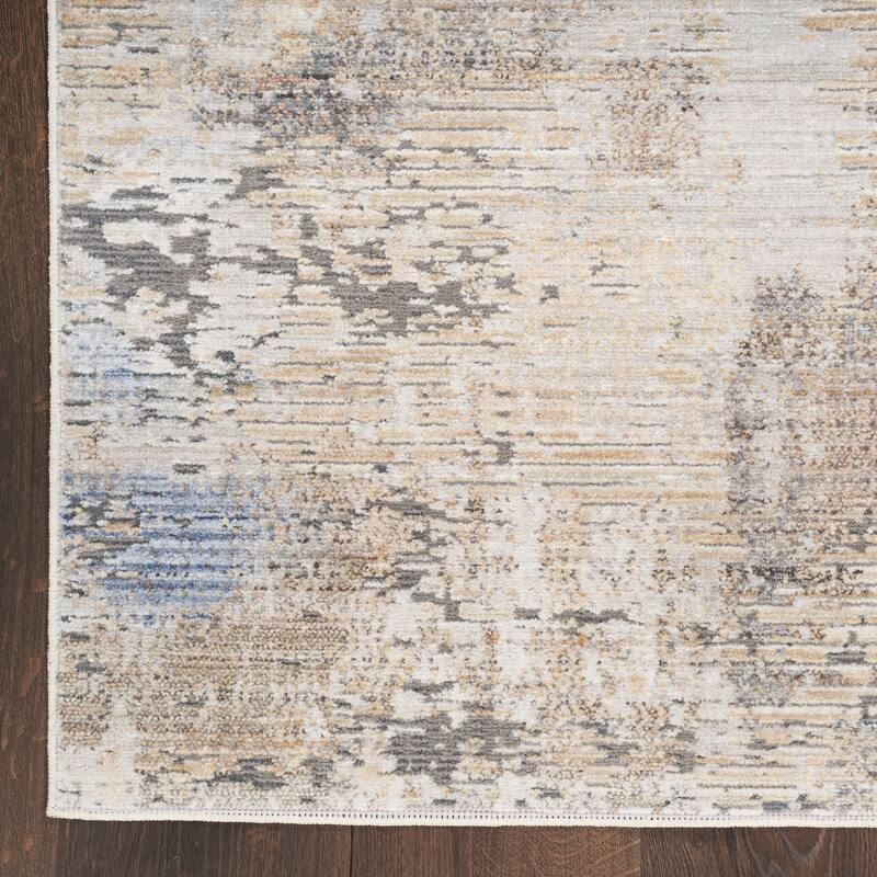 Nourison Modern Abstract Indoor only Abstract Area Rug - 2' 2" x 8' - Beige - Runner