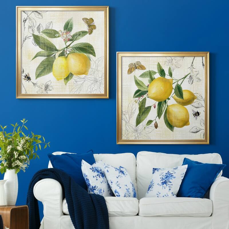 Linen Lemons I Premium Framed Canvas - Ready to Hang