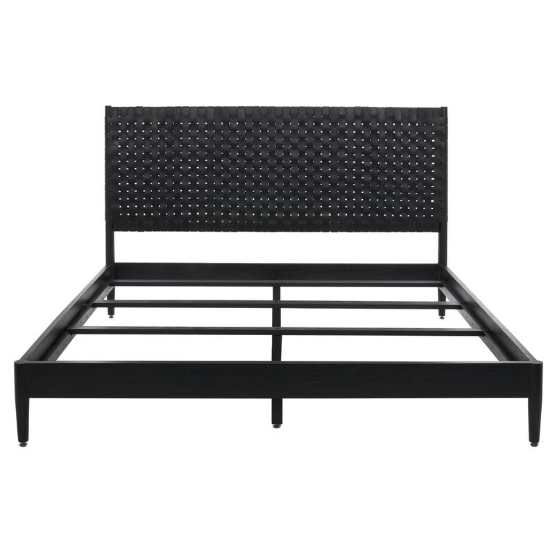 SAFAVIEH Couture Ludomila Leather Headboard Bed