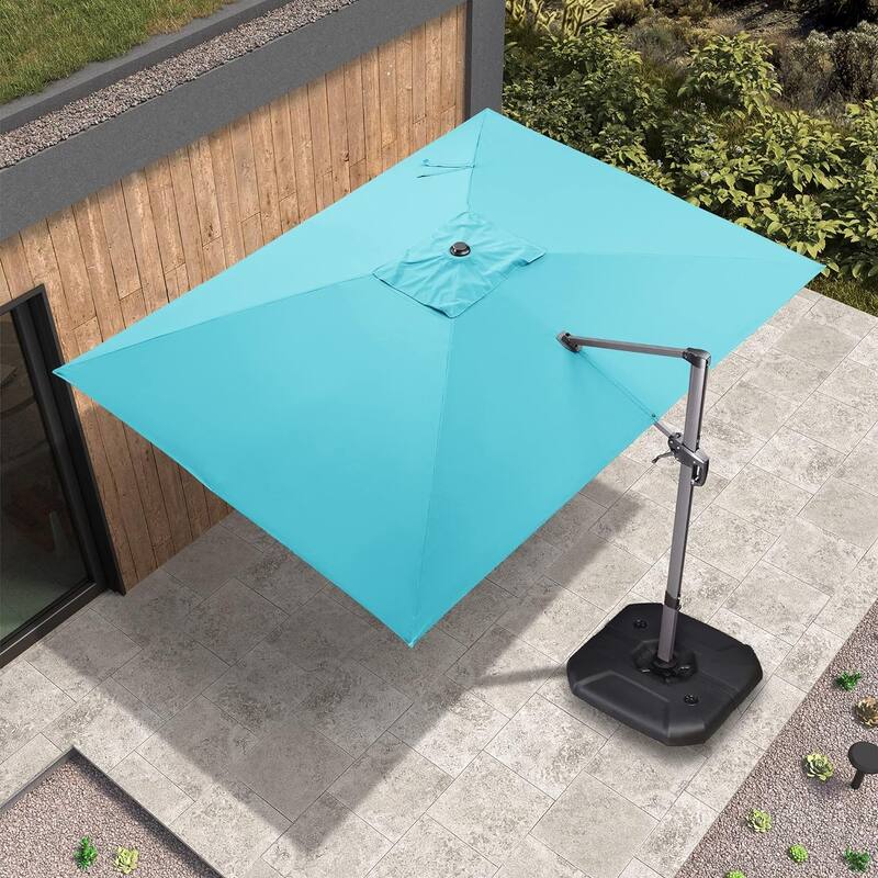 PURPLE LEAF 9 x 11.5 ft 360 Degree Rotation Patio Umbrella With Base