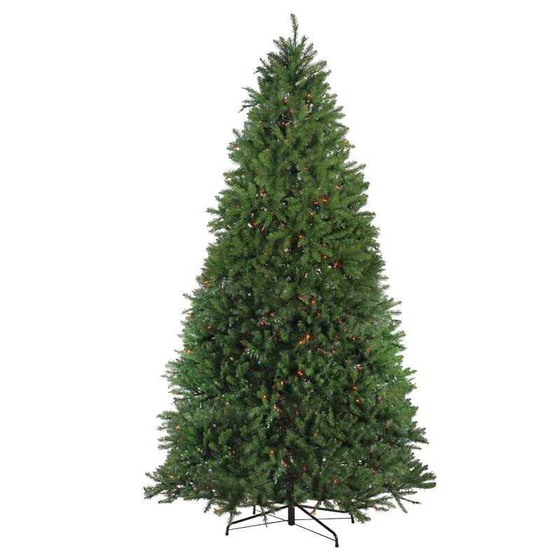 12' Pre-Lit Rockwood Pine Artificial Christmas Tree, Multi LED Lights - over-10-feet