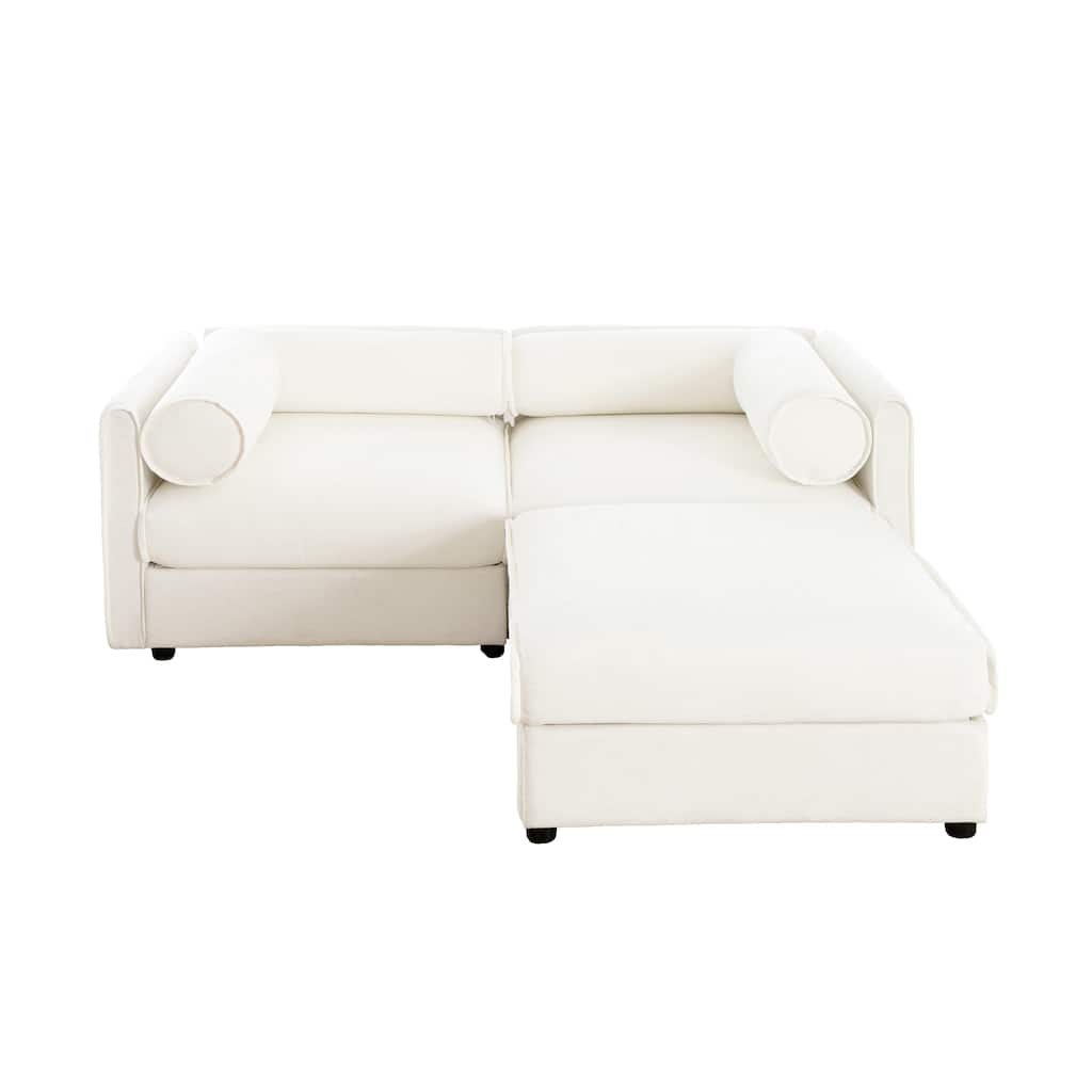 L Shaped Modular Couch Chenille Loveseat Sectional Sofa with Storage