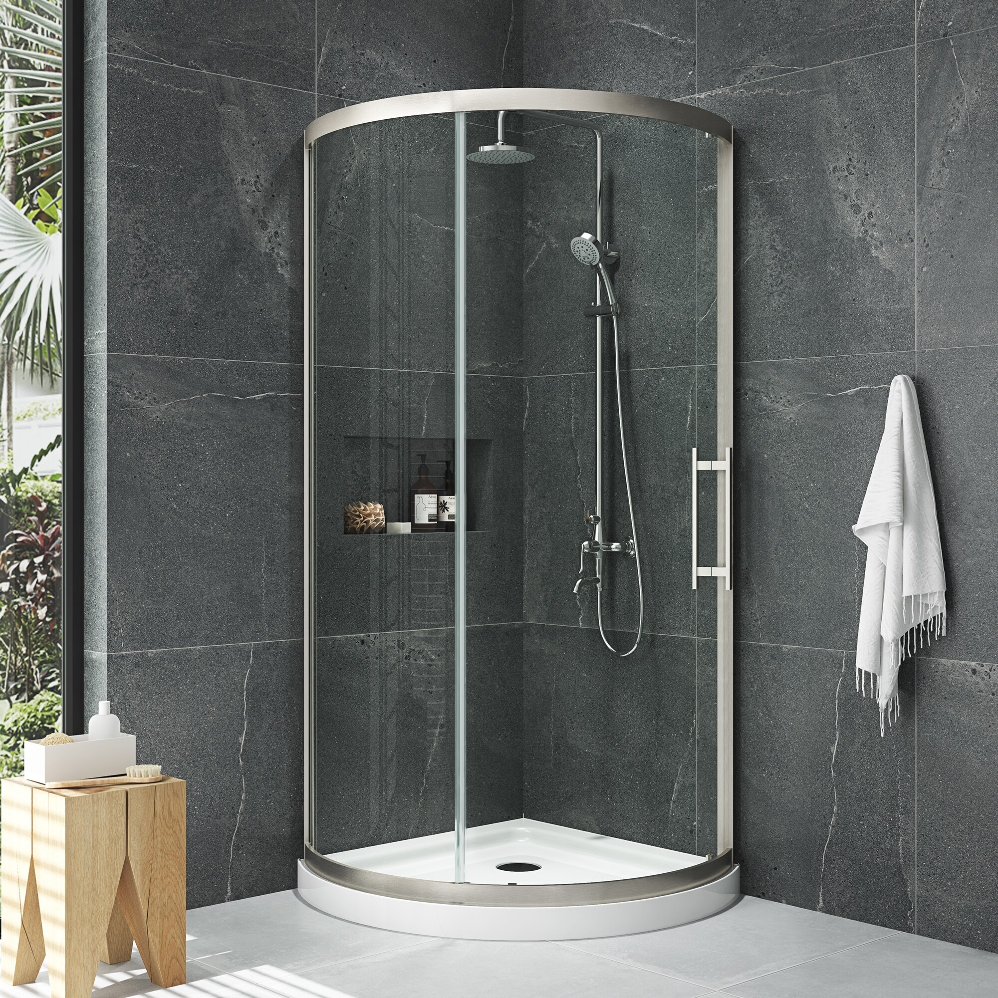 Ove Decors Breeze Shower Kit with Wall and Base