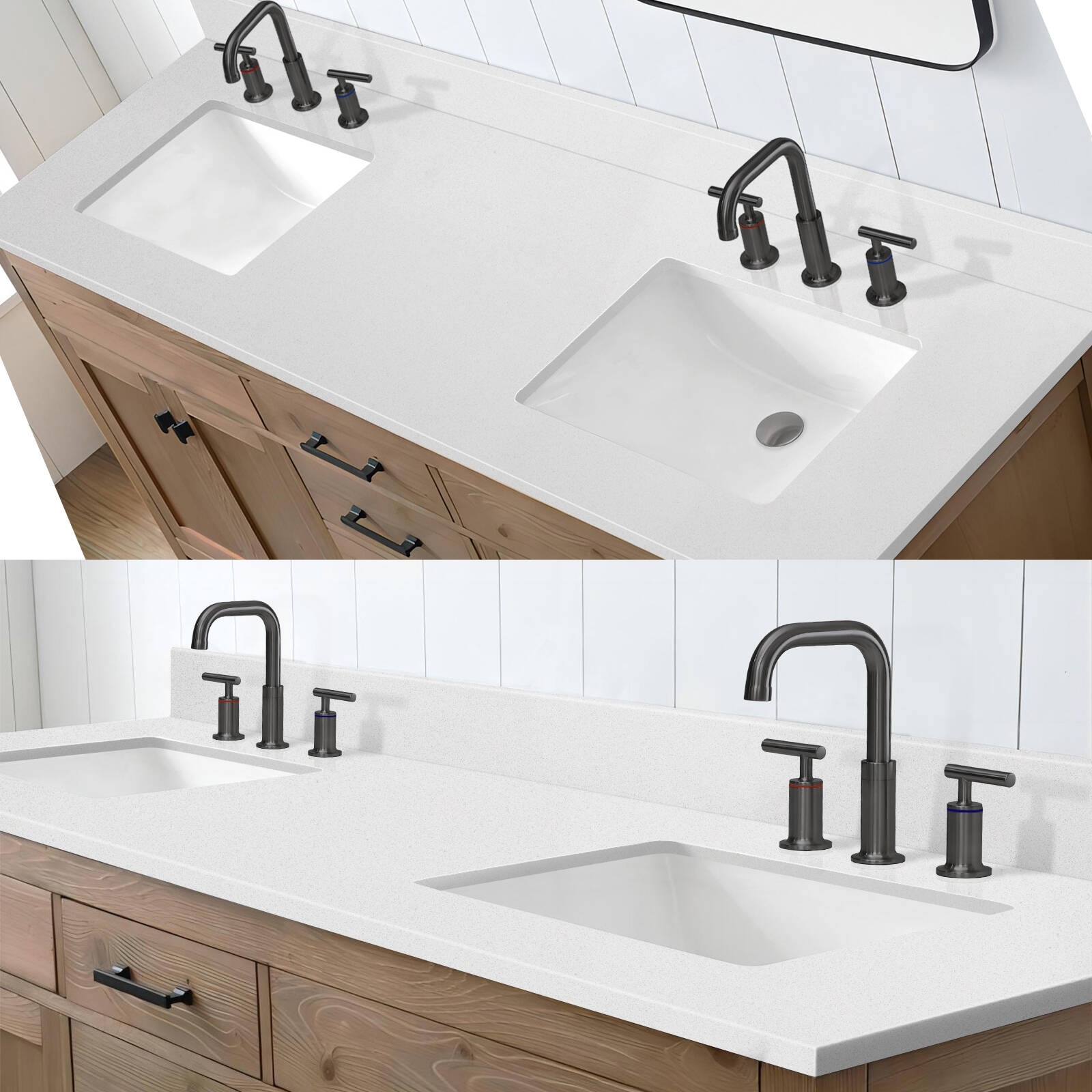Double sink vanity shop top
