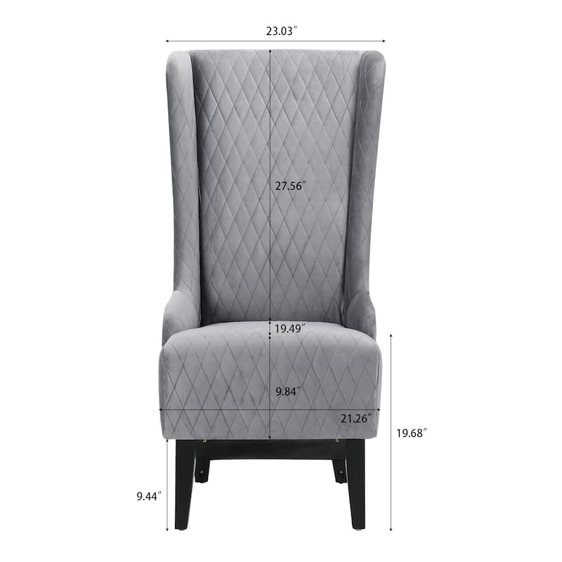 Modern 23.03" High Back Upholstered Accent Chair with Solid Wood Frame