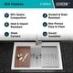 preview thumbnail 5 of 5, 33 Inch Lexicon Platinum Quartz Composite Drop-in Undermount Single Bowl Workstation Galaxy White Kitchen Sink LP-750TM-W