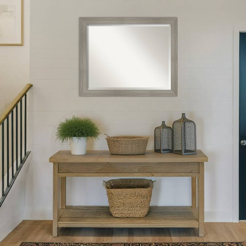 Grand Narrow Beveled Framed Wall Mirror