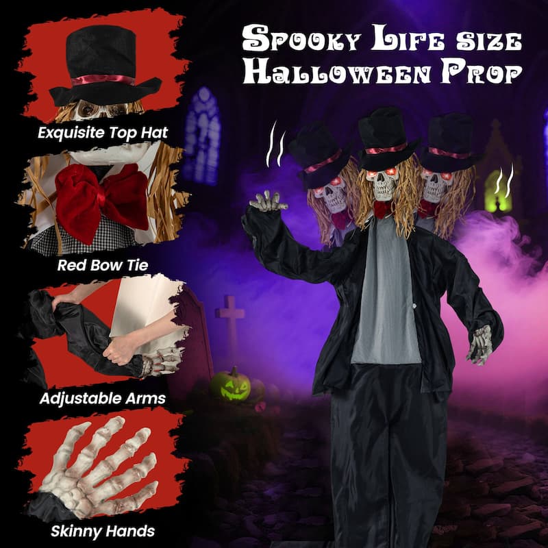 Costway Halloween Animatronic Standing Bride 7.2 FT Haunted House