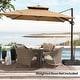 preview thumbnail 71 of 85, 11 x 11 FT Outdoor Square Patio Cantilever Offset Umbrella with Crank and 360 Degrees Rotation