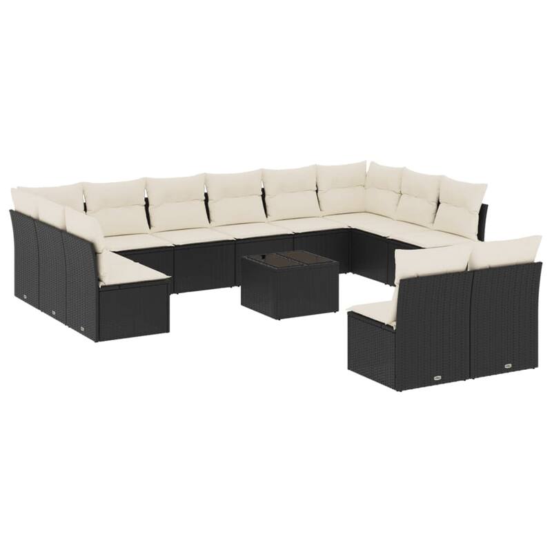 vidaXL Garden Sofa Set Black