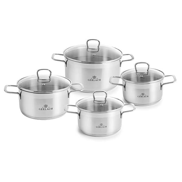 4 Pcs Stainless Steel Masterchef Cookware Set With Lid Saucepan Frypan  Stockpot