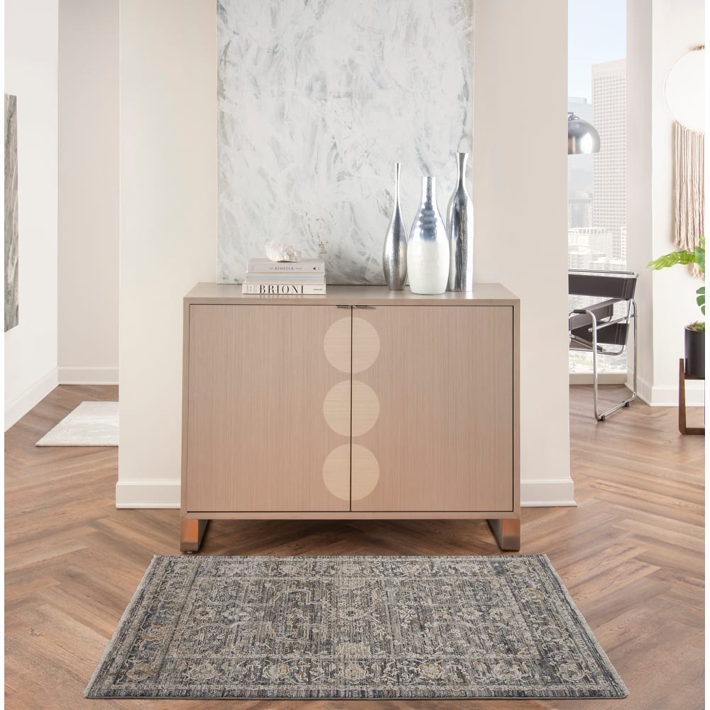 Nourison Nyle Indoor only Grey Persian Area Rug