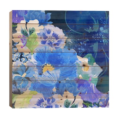Midnight Flowers #2 Print On Wood by 5by5collective - Multi-Color