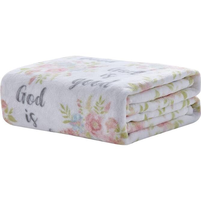 NobleHouse God is Good Oversized Microplush Throw Blanket (50In x 70In) - Blessed
