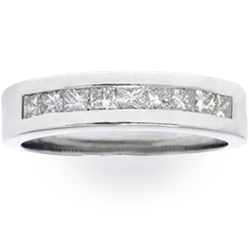 1ct Princess Cut Diamond Wedding Mens White Gold Ring
