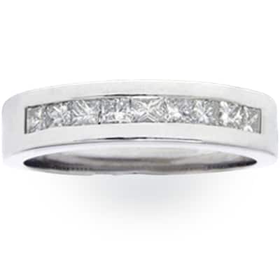 1ct Princess Cut Diamond Wedding Mens White Gold Ring